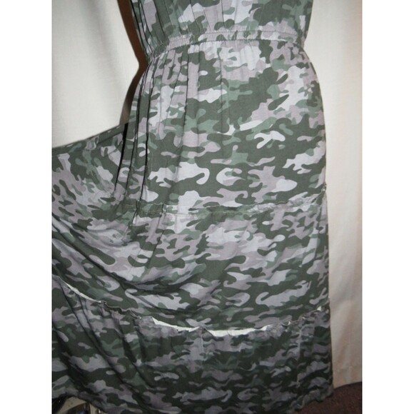 Terra & Sky Camouflage Print Sleeveless Tiered Midi Dress Plus Size 3X - Picture 6 of 8